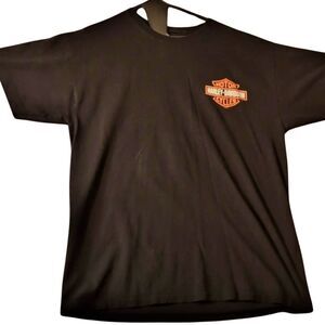 Harley Davidson Shirt Mens Size Large Black Central Texas Graphic Vintage